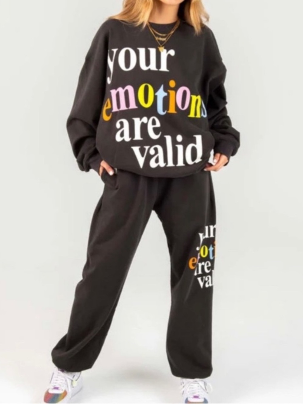 The Mayfair Group 'Your Emotions Are Valid' Sweatpant Joggers size S/M
